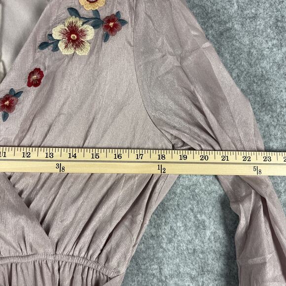 Savanna Jane Tiered Maxi Dress Womens Medium Floral Embroidery Peasant Boho NEW - Picture 14 of 16